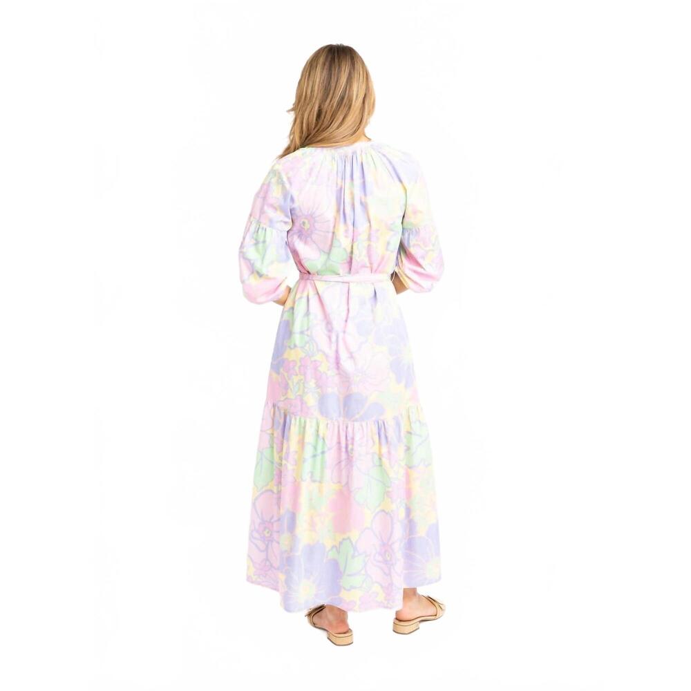 NEW KARLIE floral v-neck maxi dress in pastel - Picture 3 of 3